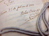 Wingate was excited when she found a section of the manuscript signed by Blas Osés.