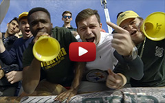 video still shot with very energetically cheering students at a W&M football game 
