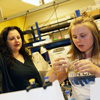 Faculty and student in a lab
