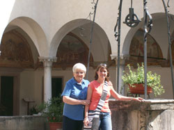 Francesca with her grandmother, Ninetta at a cloister in her hometown of Veneto, Italy. 