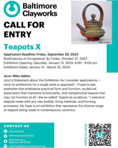 Teapots X call for submissions with illustration of work by Mike Jabbur