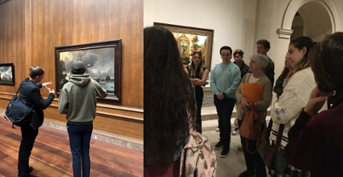 Professors John Lee and Cathy Levesque with Art & Art History students at the National Gallery of Art, October 1, 2023