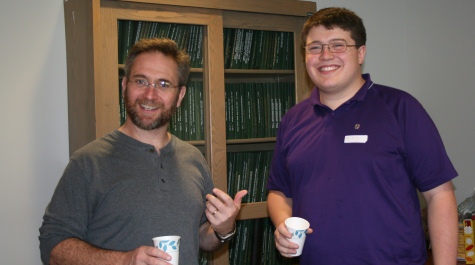 Faculty member Mark Forsyth and Jim Dunleavey '08