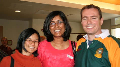 Phuong Din '08, Saj iPerera '08, and Professor John Swaddle