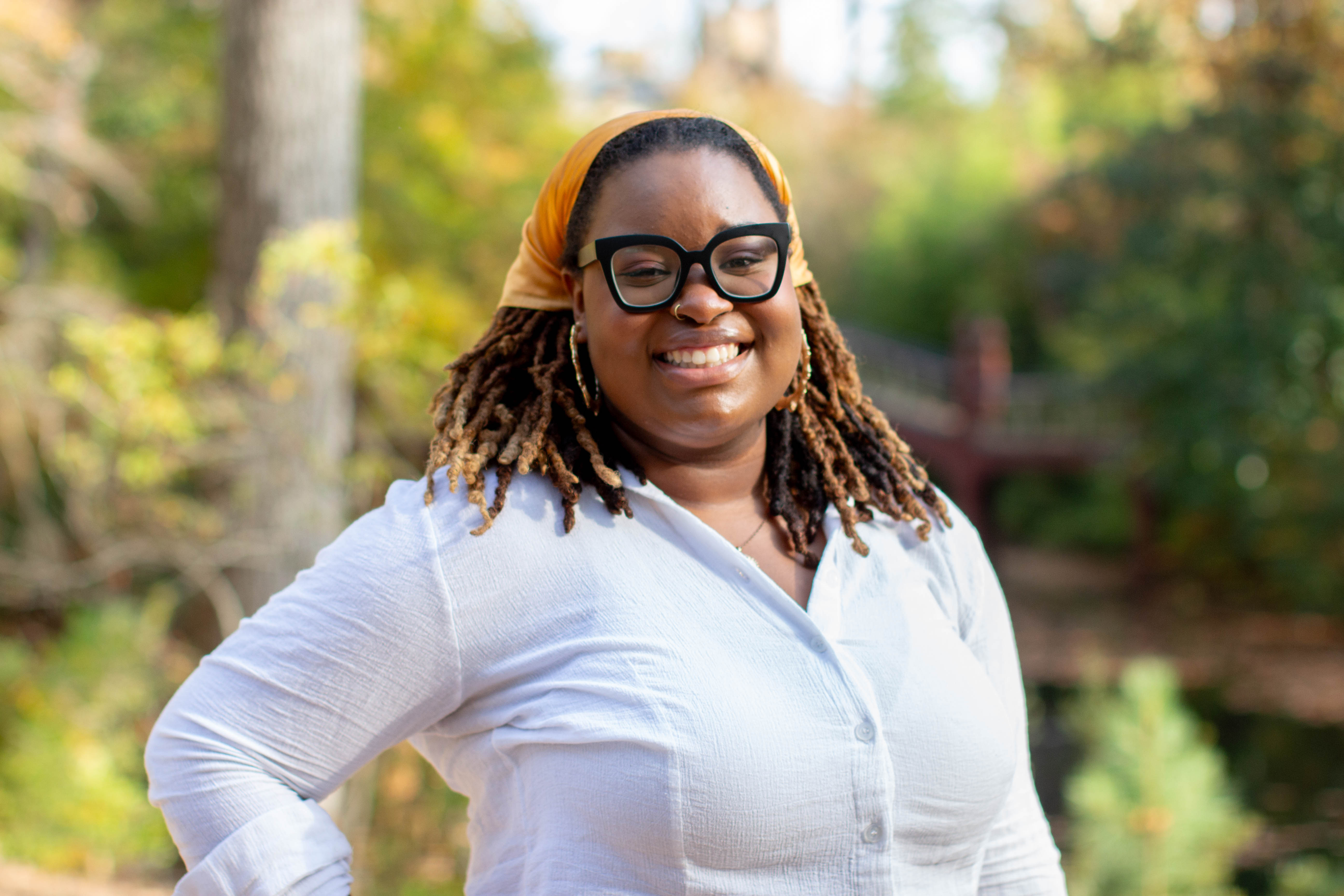 English and Africana studies double-major Shawna Alston '25 serves as a WMSURE fellow and director and co-facilitator of the book club WMSURE Reads! (photo by Tess Willett)