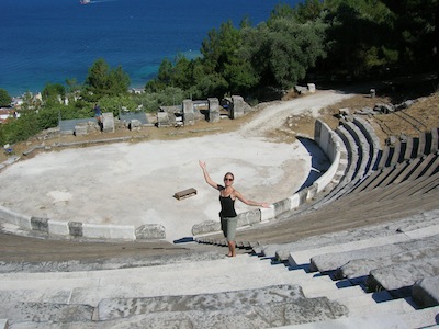 at the ancient theater at Thasos