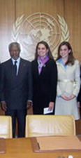 Kofi Annan, and Int'l Relations students Kendra Wergin & Summer Marion