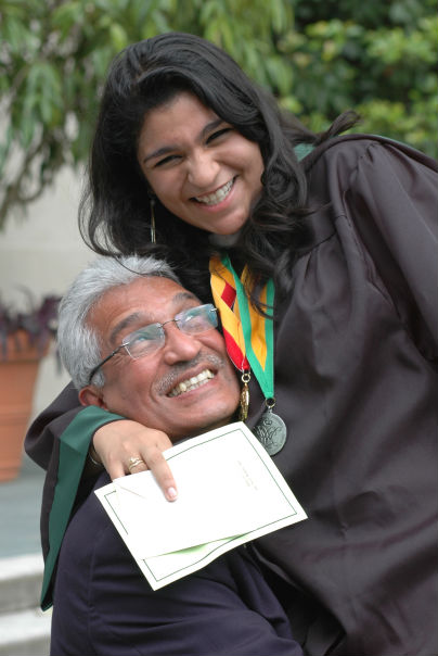 2009 Graduate Adeela Tajdar celebrating with her dad.