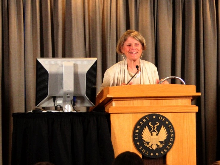 Prof. Katherine Preston presenting her paper "Americans' Forgotten Love Affair with Opera," at the Library of Congress in April 2019, as part of the American Musicological Society/Library of Congress lecture series