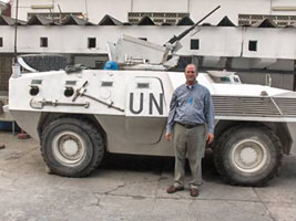 Professor Langholtz during a visit to the United Nations Peacekeeping Mission in the Democratic Republic of the Congo.