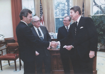DeVita was reappointed director of the National Institute of Cancer by President Ronald Reagan in 1981 (Photo courtesy of Farrar, Straus and Giroux)