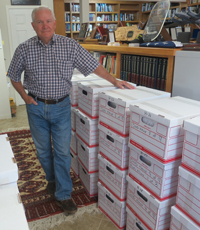A total of 106 boxes of Gates' papers were transported across the country. Over the next several months the papers will be processed and cataloged within Special Collections and will become accessible to researchers in early 2017.