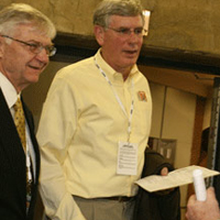 President Taylor Reveley accompanied Terry Driscoll when the latter was inducted into the New England Basketball Hall of Fame in 2009.