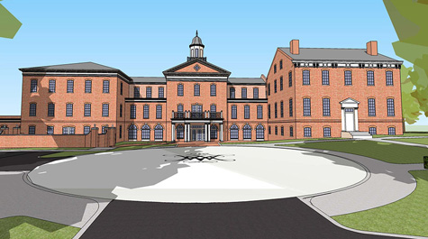 Rendering of the new Alumni House