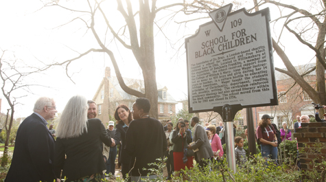 The marker is located at 107 North Boundary St. in Williamsburg. (Photo by Stephen Salpukas)