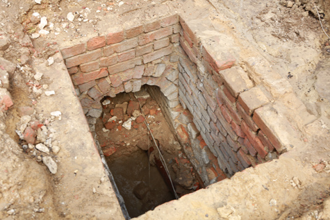 The vaulted, brick drain (Photo by Stephen Salpukas)