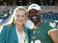 Huge with Warren Winston '72, the first African American scholarship student athlete at William &amp; Mary