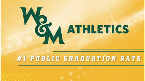 W&M Athletics number one public graduation rate text graphic