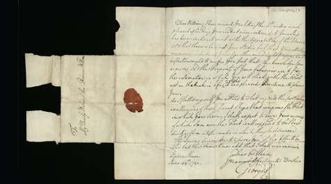 A letter from King George III to his son Prince William 