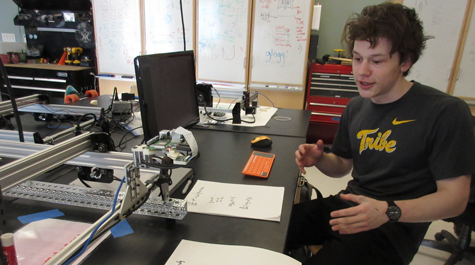  Aidan Connor demonstrates his equation-solving mathbot