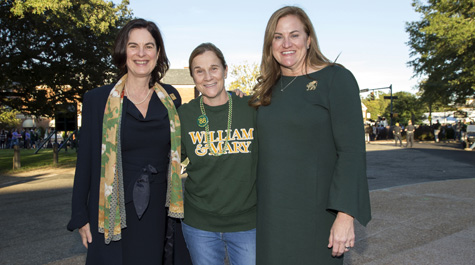 Huge with Jill Ellis, head coach of U.S. Women's National Soccer, and President Katherine Rowe