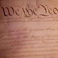 Photograph of the preamble to the U.S. Constitution 