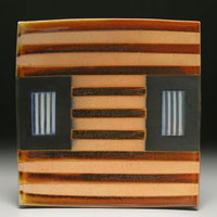 A striped ceramic platter by David Crane (Courtesy photo)