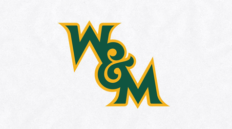 A green W&M logo outlined in yellow on a gray background