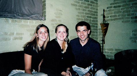 Carrie Dolan and friends in a dorm at Tulane before Katrina 