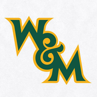 A gree W&M logo outlined in yellow on a gray background