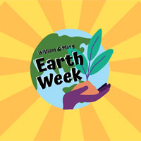 Earth week illustration with hand holding a plant