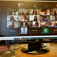 Computer screen with video chat