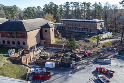 An aerial view of the construction site. (Photo by Jim Agnew)