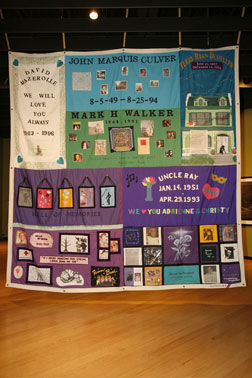 A portion of the AIDS quilt is at the Muscarelle. By Stephen Salpukas.