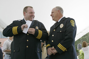 William and Mary Campus Police Chief Don Challis (l) and 2007 Duke Award recipient Capt. Ed Davis.