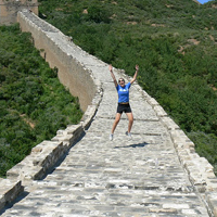 W&M student Caitlin Roberts at the Great Wall