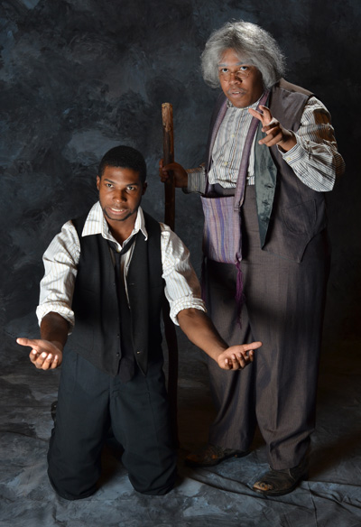 B.J. Minor '13 (left) and Christopher Richardson '13 (who plays Bynum Walker) in a publicity photo for the W&M production of ''Joe Turner's Come and Gone.'' Photo by Geoff Wade.