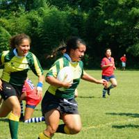 The women's club rugby team is 5-0 entering the second round of the playoffs.