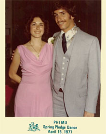 Bob and Audrey at a fraternity dance in the old Campus Center ballroom in 1977. ''Little did we think that we would attend W&M graduation for both of our kids someday,'' said Bob.