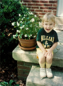 Jess was a Tribe fan from an early age. She is pictured here at age 3, decked out in green and gold.