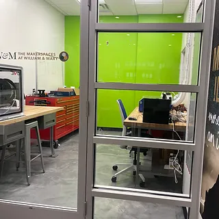 Makerspace with equipment including a 3D printer