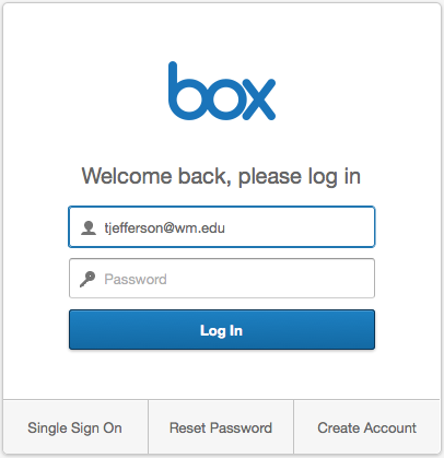 Click Single Sign On to sign in with your WMuserid and password.