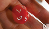 Regular six-sided dice are used to determine performance of each participant's investment.