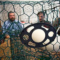 A way out: An oval, biodegradable escape panel, designed by VIMS researchers 