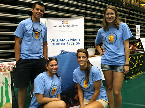Officers of the student section of the Marine Technology Society at William and Mary 
