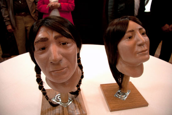 Sharon Long, a biological anthropologist at the University of Wyoming, worked with two crania to craft these forensic facial reconstructions