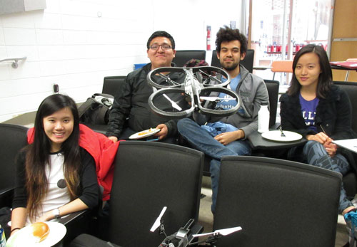 Drone Goals was made up of (from left) Mackenzie Morrow Foster ’17, Jose Acuna ’17, Nick Rance 17 and Shennie Yao. 