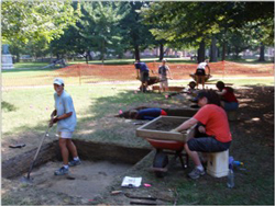 William & Mary students at the summer archaeological field school in 2011.