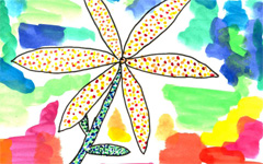Colorful drawing of a flower