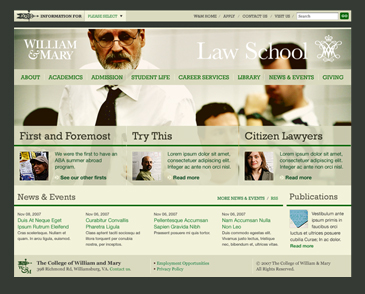 Law School homepage design